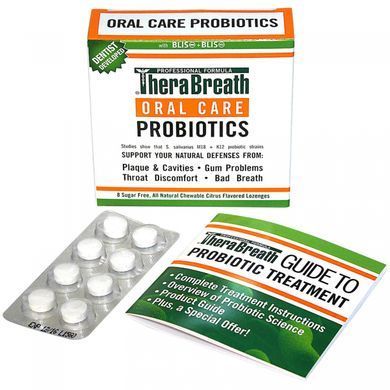 Care for the oral cavity, Oral Care Probiotics, citrus flavor, TheraBreath, 8 sugar-free lozenges.