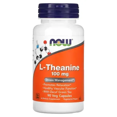 L-Theanine NOW Foods 100 мг 90 капсул