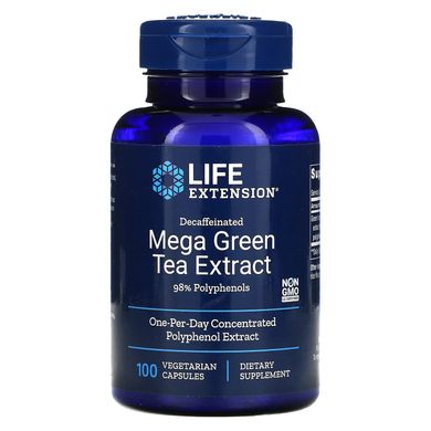 Зеленый чай экстракт мега без кофеина Life Extension (Green Tea) 725 мг 100 капсул купить в Киеве и Украине