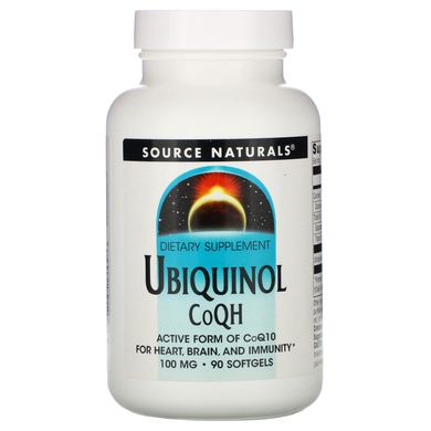 Убіхінол CoQH Source Naturals (Ubiquinol CoQH) 100 мг 90 капсул
