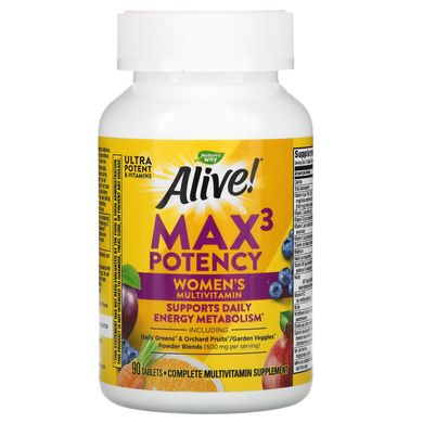 Мультивитамины для женщин Nature's Way (Alive! Max3 Potency Women's Multivitamin) 90 таблеток купить в Киеве и Украине