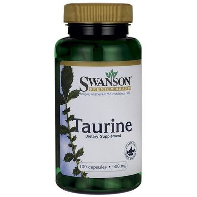 Таурин, Taurine, Swanson, 500 мг, 100 капсул