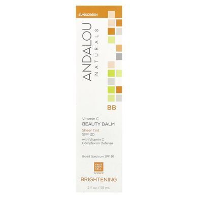 Face balm with SPF 30 transparent brightening Andalou Naturals (Balm Brightening) 58 ml.
