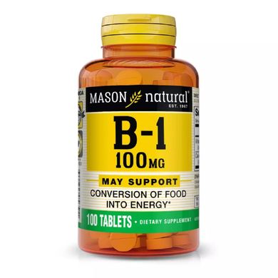 Вітамін B1 Mason Natural (Vitamin B1) 100 мг 100 таблеток
