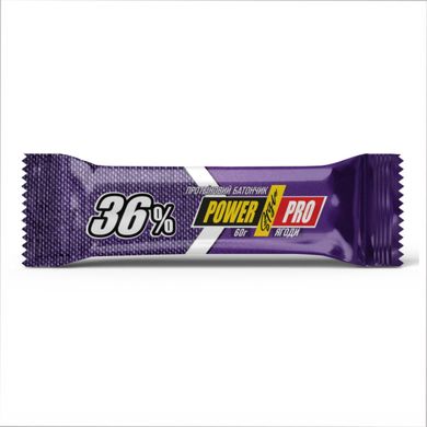 Протеїнові батончики 36% лісові ягоди Power Pro (Protein Bar 36% Wild Berry) 20 шт по 60 г