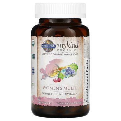 Garden of Life, MyKind Organics, мультивітамін для жінок, 60 веганських пігулок