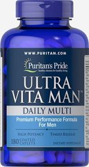Время выпуска Ультра Вита Мужской ™, Ultra Vita Man™ Time Release, Puritan's Pride, 180 таблеток купить в Киеве и Украине