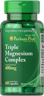 Тройной магниевый порошок комплекс, Triple Magnesium Complex, Puritan's Pride, 400 мг купить в Киеве и Украине