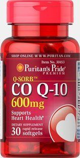 Коэнзим Q-10 Q-SORB &trade;, Q-SORB&trade; CO Q-10, Puritan's Pride, 600 мг, 30 капсул купить в Киеве и Украине