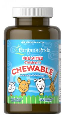 Дитячі мультивітаміни Puritan's Pride (Pre-Vites Children's Multivitamin) 100 жувальних вафель