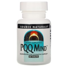 ПХХ для мозку, пірролохінолінхінон, метоксантін, PQQ Mind, Source Naturals, 60 таблеток