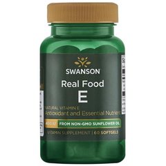 Справжня їжа з соняшникової олії без ГМО, Real Food E from Non-GMO Sunflower Oil, Swanson, 400 МО, 60 капсул