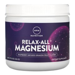 MRM, Relax-All Magnesium, магній, зі смаком малини та пітахайї, 226 г (8 унцій)