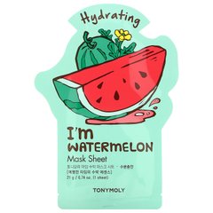 Tony Moly, I'm Watermelon, Зволожуюча маска для краси, 1 листова маска, 0,74 унції (21 г)