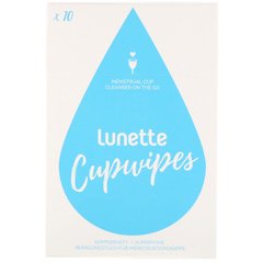Cupwipe, Менструальная чаша, моющее средство на ходу, Lunette, 10 салфеток купить в Киеве и Украине