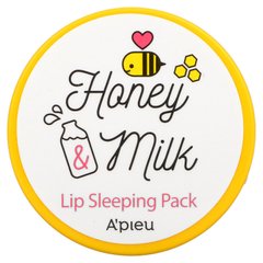 A'Pieu, Honey & Milk, маска для сну для губ, 6,7 г