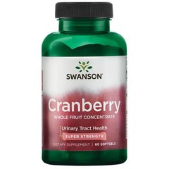 Журавлина весь плід Concentrate - супер міцність, Cranberry Whole Fruit Concentrate - Super Strength, Swanson, 420 мг, 60 капсул