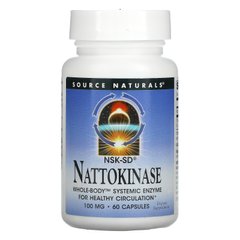 Source Naturals, Наттокиназа, 100 мг, 60 капсул купить в Киеве и Украине
