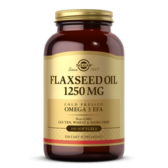Льняное масло Solgar (Flaxseed Oil) 1250 мкг 100 гелевых капсул купить в Киеве и Украине