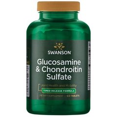 Глюкозамін та хондроїтин сульфат - Формула Тимчасовий-реліз, Glucosamine,Chondroitin Sulfate - Timed-Release Formula, Swanson, 120 таблеток