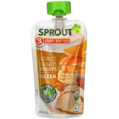 Sprout Organic, Дитяче харчування, від 8 місяців і старше, зібрані овочі, абрикоси з куркою, 4 унції (113 г)