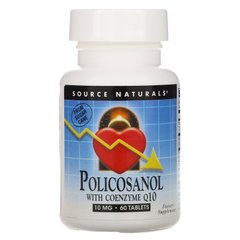 Поликозанол с коэнзимом Q10 Source Naturals (Policosanol with Co-enzyme Q10) 60 таблеток купить в Киеве и Украине