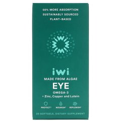 iWi, Eye, Омега-3 + цинк, мідь та лютеїн, 30 м'яких таблеток