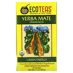 Йерба Мате, некопченый, зеленая энергия, Eco Teas, 24 пакетика, 1,7 унции (48 г) купить в Киеве и Украине