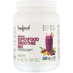Смузи с органическими суперфудами Sunfood (Organic Superfood Smoothie Mix) 499 г с натуральным вкусом купить в Киеве и Украине