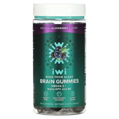 iWi, Brain Gummies, Омега-3 + Alpha-GPC та B6, натуральна бузина, 90 жувальних цукерок