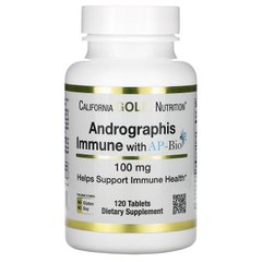 Добавка для зміцнення імунітету на основі андрографісу з екстрактом California Gold Nutrition (AP-Bio) 100 мг 120 таблеток