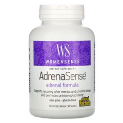 WomenSense, AdrenaSense, формула для підтримки наднирників, Natural Factors, 120 вегетаріанських капсул