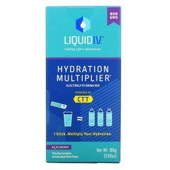 Liquid IV, Hydration Multiplier, суміш для напоїв з електролітом, ягоди асаї, 10 упаковок у стиках, по 0,56 унції (16 г) кожна