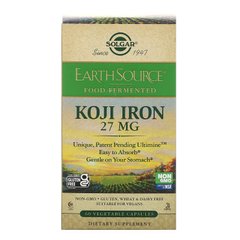 Железо Solgar (EarthSource Food Fermented Koji Iron) 27 мг 60 вегетарианских капсул купить в Киеве и Украине