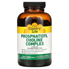 Комплекс фосфатидилхоліну, Country Life, 1200 мг, 200 м'яких капсул