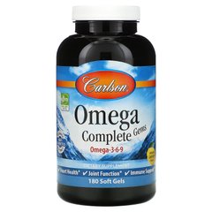 Омега, Omega Complete Gems, Carlson Labs, 180 мягких гелевых капсул купить в Киеве и Украине