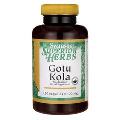 Готу Кола, Gotu Kola (Standardized), Swanson, 100 мг, 120 капсул