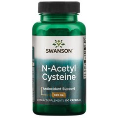 N-Ацетилцистеин, NAC N-Acetyl Cysteine, Swanson, 600 мг, 100 капсул купить в Киеве и Украине