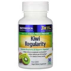 Ківі регулярність, смак ківі, Kiwi Regularity, Kiwi Flavor, Enzymedica, 30 заспокійливих жувальних таблеток