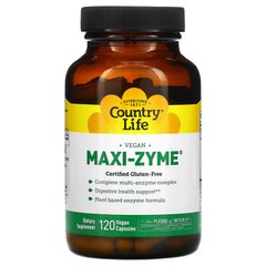 Травний ферментний комплекс, Maxi-Zyme Caps Digestive Aid, Country Life, 120 вегетаріанських капсул