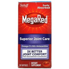 Schiff, MegaRed, Superior Joint Care, Омега-3+HA+астаксантин, 30 м'яких таблеток