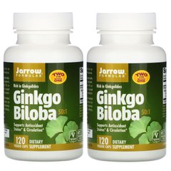 Гінкго Білоба 50:1 Jarrow Formulas (Ginkgo Biloba 50:1) 60 мг 2 баночки 120 вегетаріанських капсул у кожній