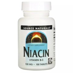 Ніацин Вітамін В3 Source Naturals (Niacin) 100 мг 100 таблеток