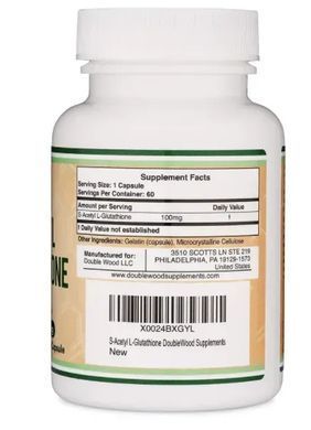 S-ацетил L-глутатион поддержка здоровой функции печени Double Wood (S-Acetyl L-Glutathione) 60 капс купить в Киеве и Украине