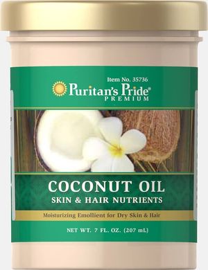 Кокосова олія для шкіри і волосся, Coconut Oil for Skin,Hair, Puritan's Pride, 207 мл