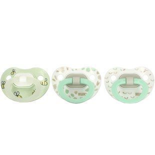 NUK, Orthodontic pacifier, 0-6 months, green, 3 pcs. In the package