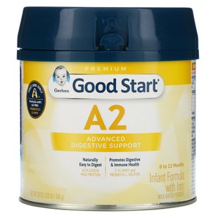 Детское питание с железом, Good Start, A2, Infant Formula with Iron, От 0 до 12 месяцев, Gerber, 20 унций (566 г) купить в Киеве и Украине