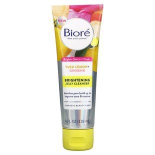 Biore, Brightening Gel Cleanser, Lemon Yuzu + Ginseng, 4 fluid ounces (118 ml)