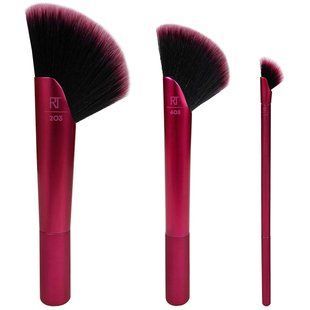 for bronzer + Shadow + Highlighter, Real Techniques by Samantha Chapman, 3 brushes