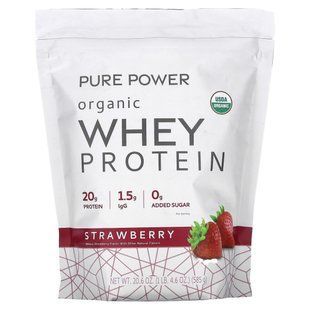 Dr. Mercola, Pure Power, Organic Whey Protein, Strawberry, 1 lb 4.6 oz (585 g) купить в Киеве и Украине